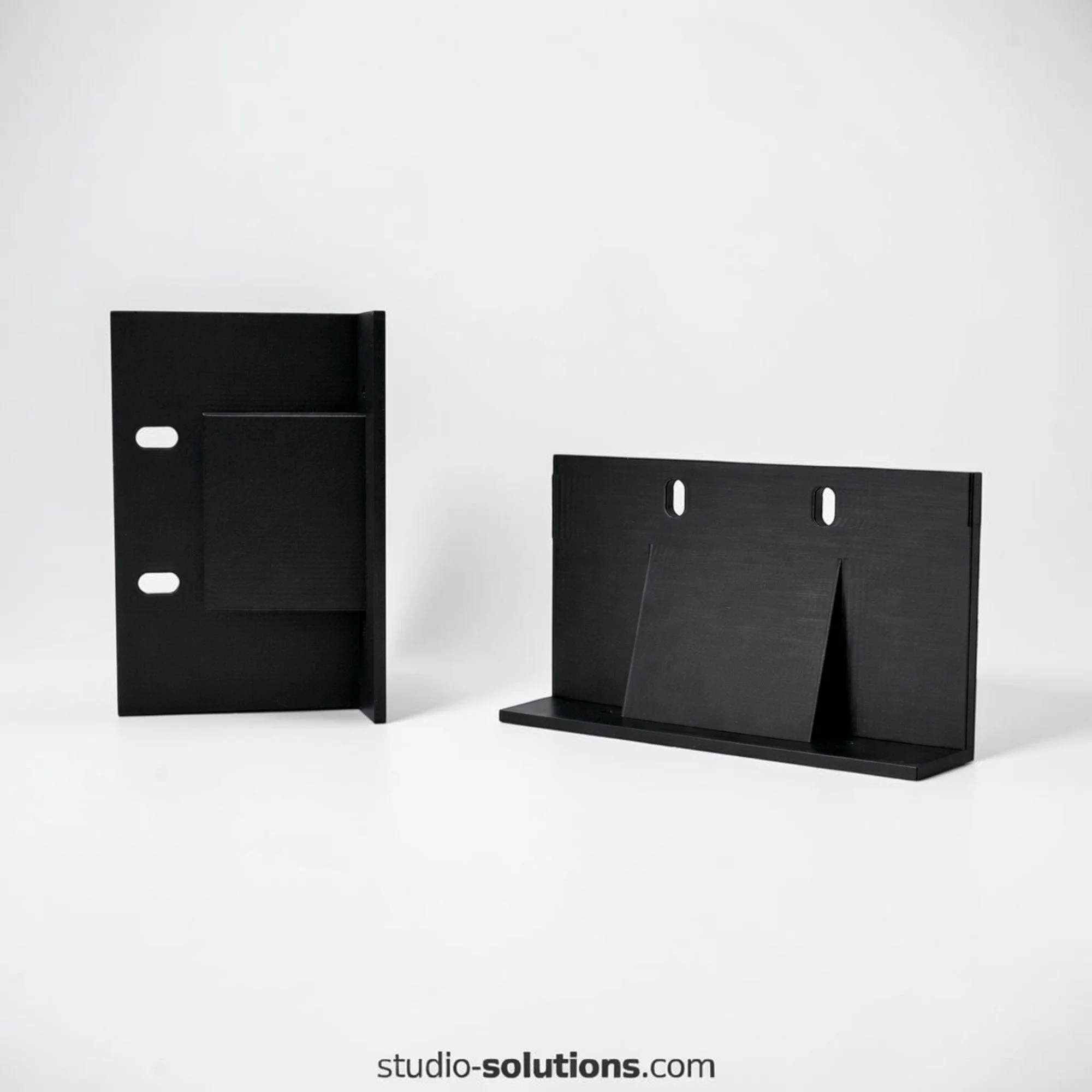 Custom Moog music studio rack ears fitted to a desktop synthesizer