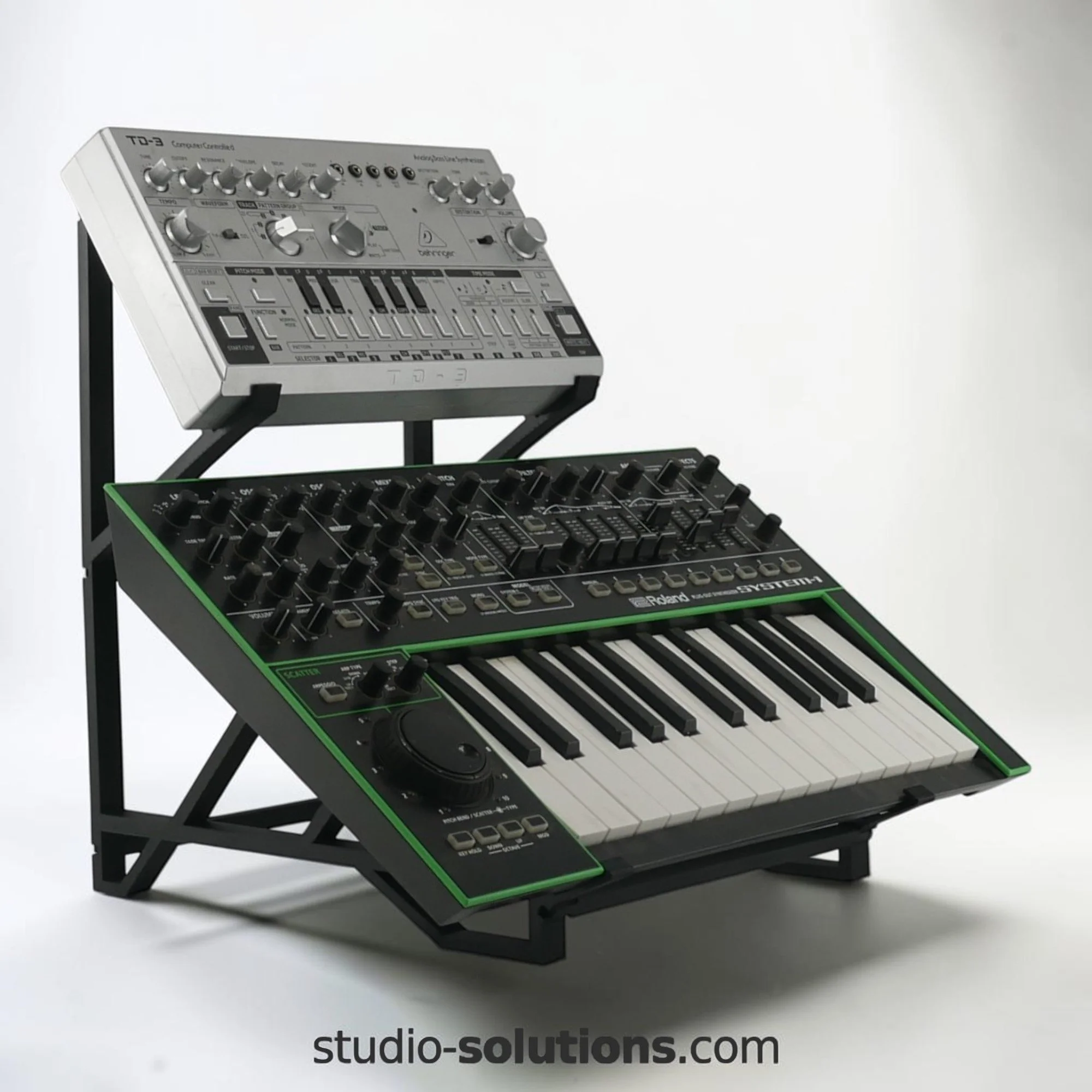Roland AIRA and Behringer Desktop Synth Stand.jpg