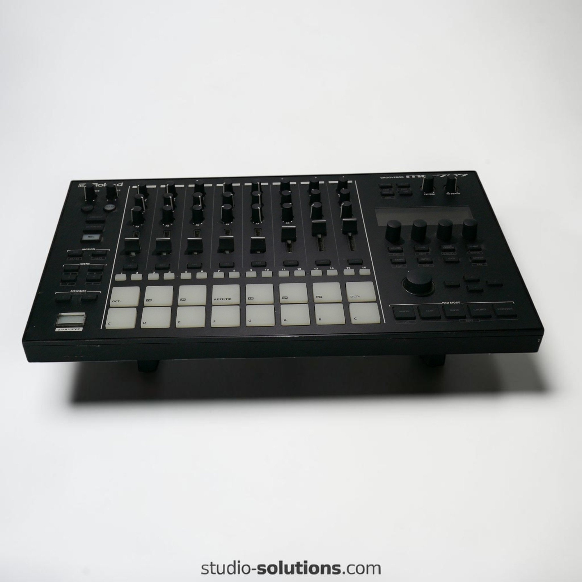 Stable Roland MC-707 stand for producers DJs and live performance