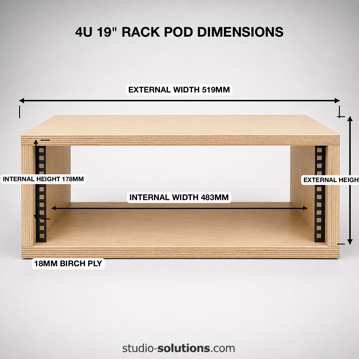 Custom wooden rack enclosure for preamps and compressors