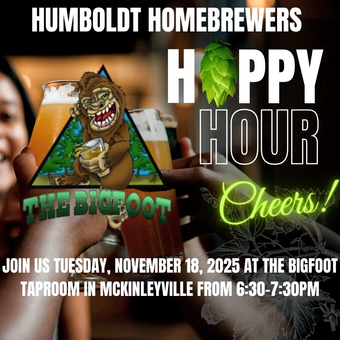 The Homebrewers' November Hoppy Hour is happening Tuesday, November 18th, starting at 6:30 PM at @thebigfoottaproom! Cheers!