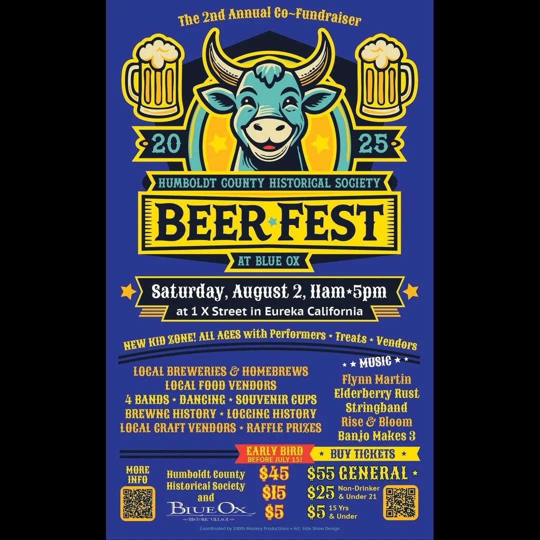 Come and find the Humboldt Homebrewers pouring in addition to some local commercial brews!

This is an event to benefit the Humboldt County Historical Society and is sure to be a blast! Food, music, and brews on what we all hope is a sunny day!

@hum