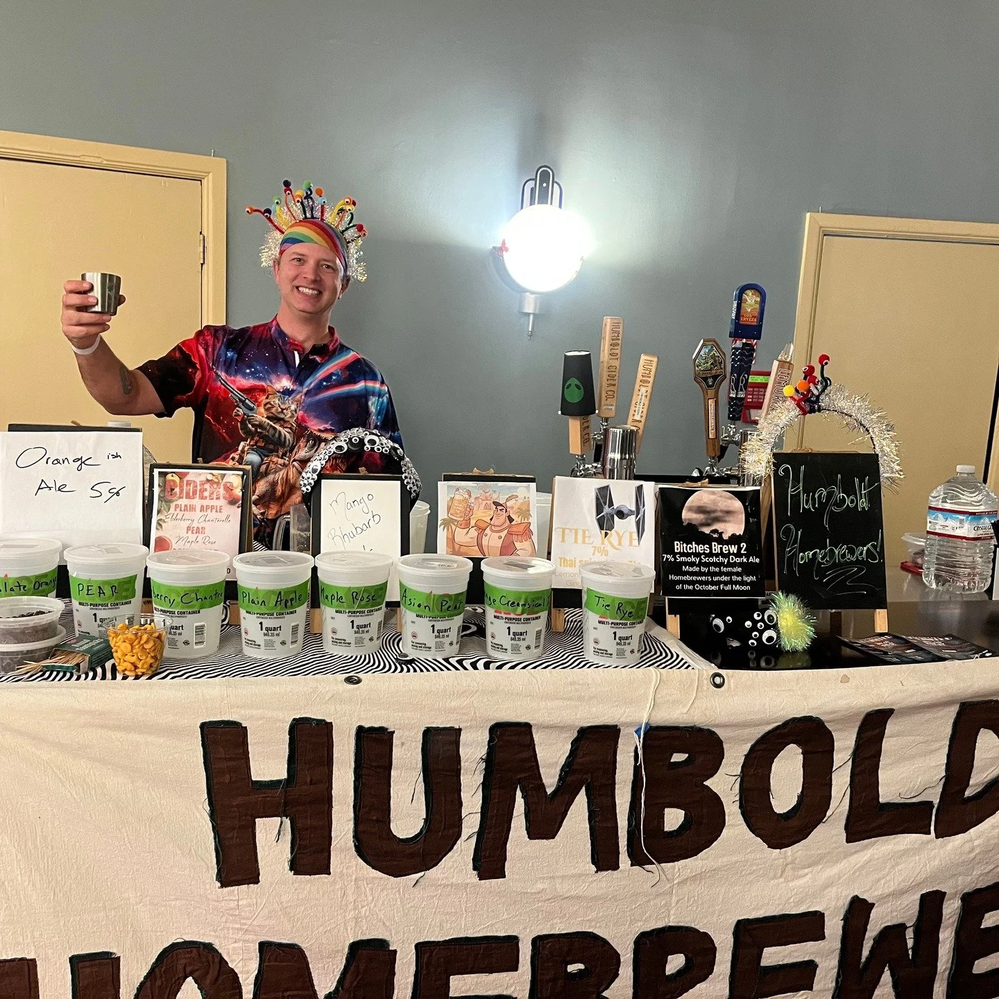StrangeBrew13 was a success! 
The Humboldt Homebrewers had a great time, contributed over 25 varieties of brews, brought some solid strange, and one of our own took home the trophy for People's Choice and das boot for Brewer's Choice!! Thanks for rev