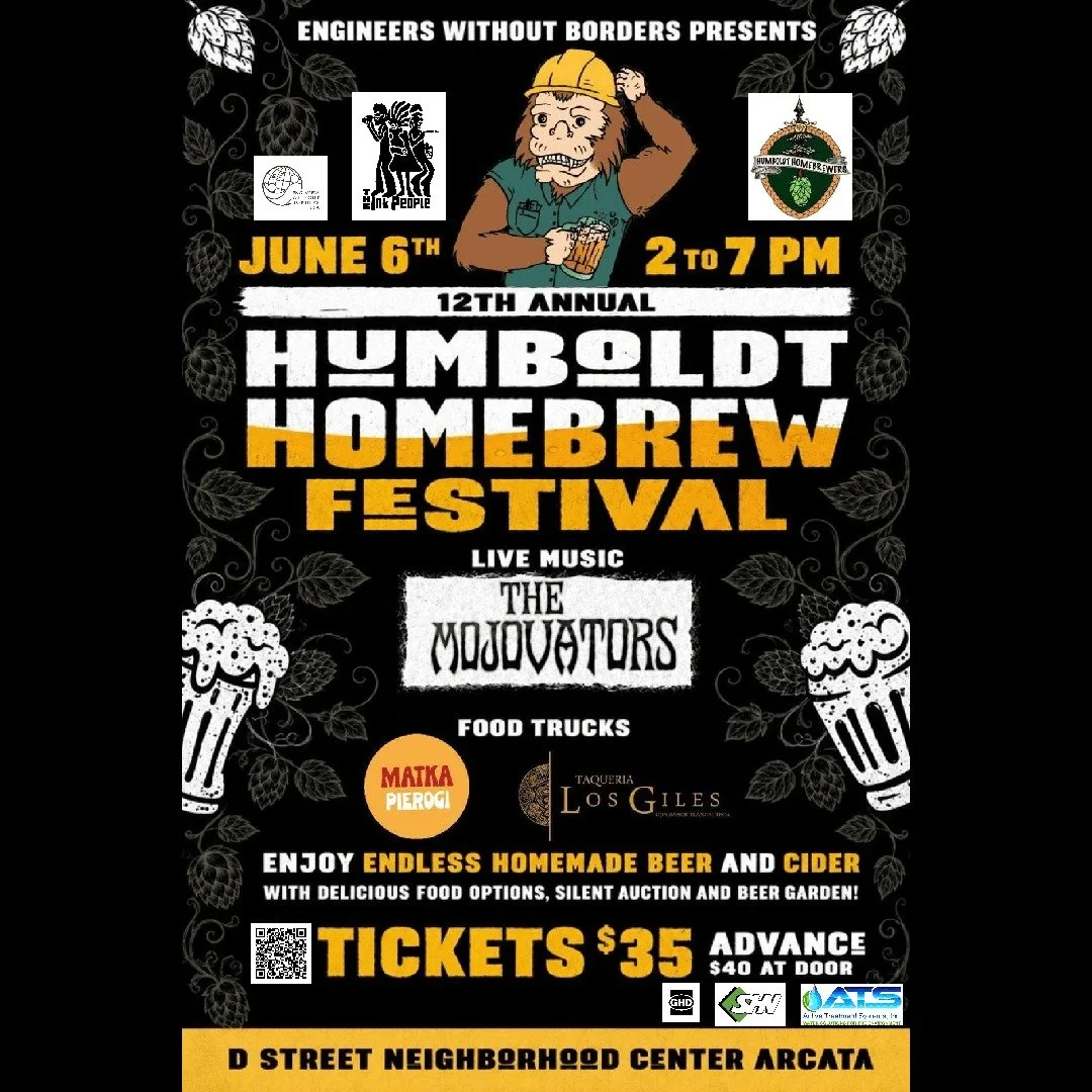 Join the Humboldt Homebrewers while we pour beverages for @north_coast_ewb!

100% of proceeds go towards their current drinking water system project in Mataro, Bolivia. 

Food, drinks, music, and auctions will be sure to make for an excellent day! Jo