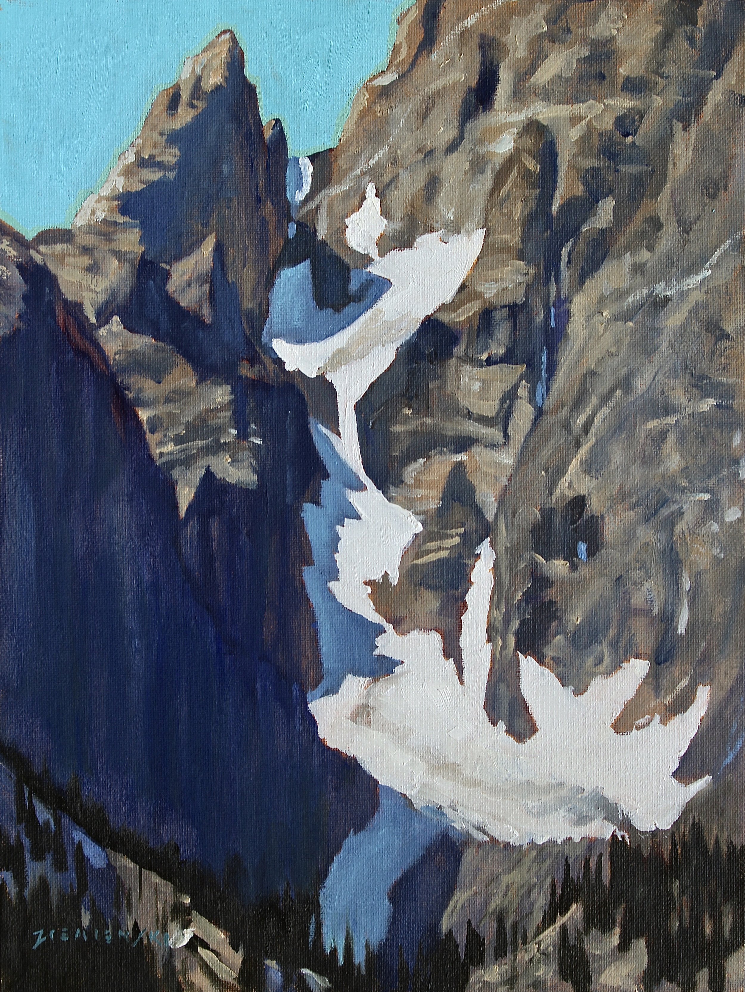 Teton Ice Fall, 16 x 12 inches, oil
