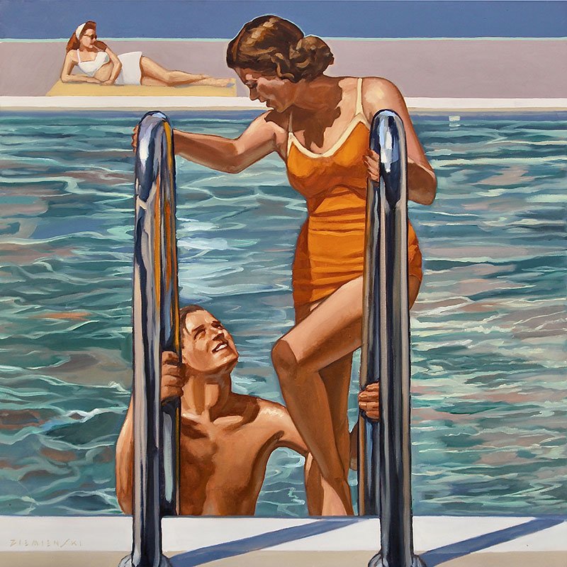 Playful Conversation, 40 x 40 inches, oil