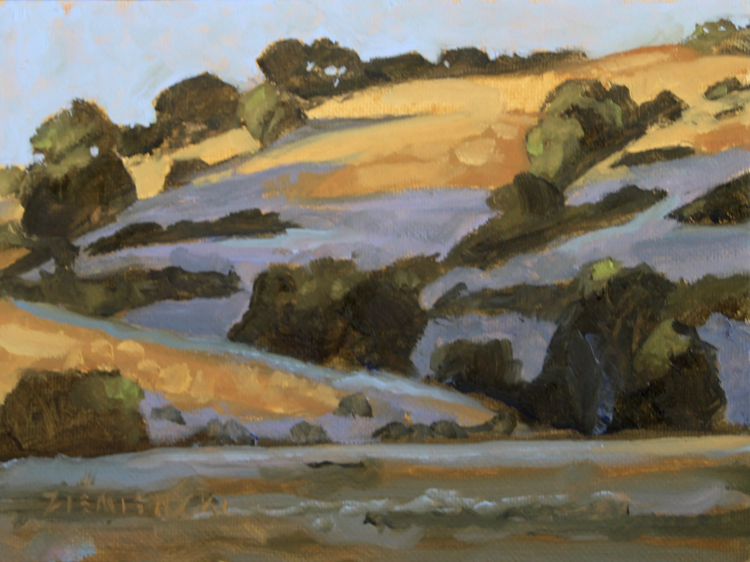 First Light, 6x8, oil