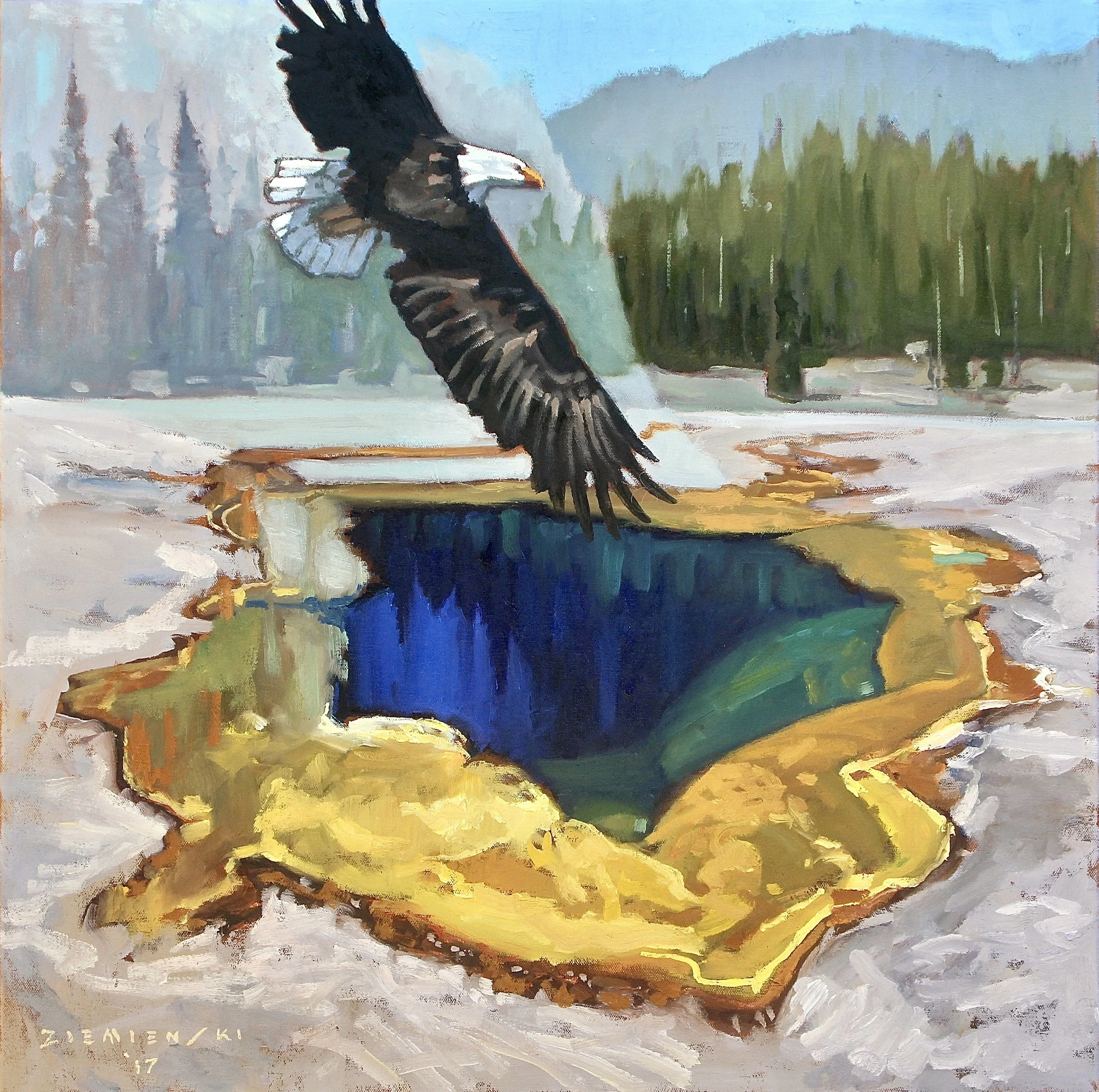 Fountain Paint Pot, Yellowstone, 24 x 24 inches, oil