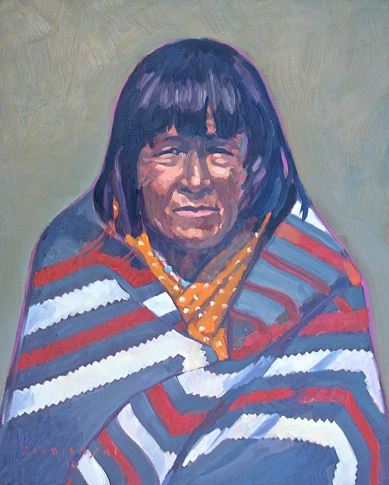 A Pueblo Man, 20 x 16 inches, oil