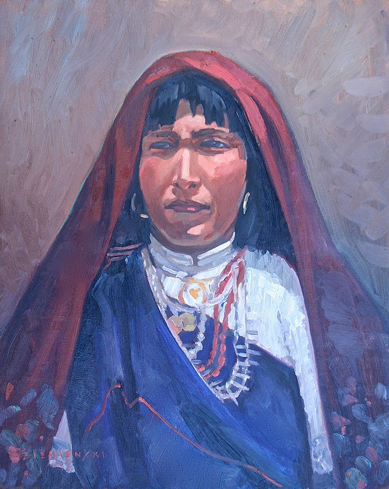 A Pueblo Woman 20 x 16 inches, oil
