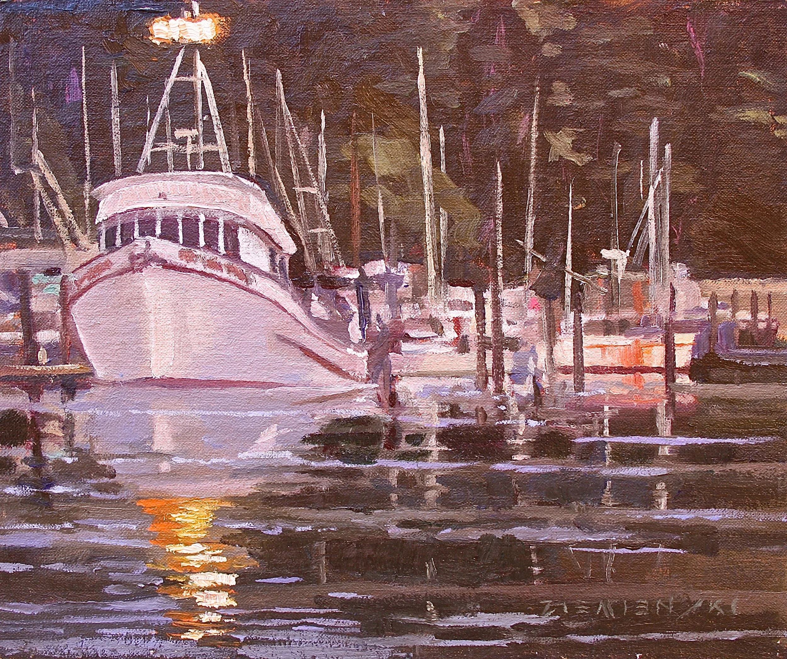 Early Evening in Noyo, 10 x 12 inches, oil
