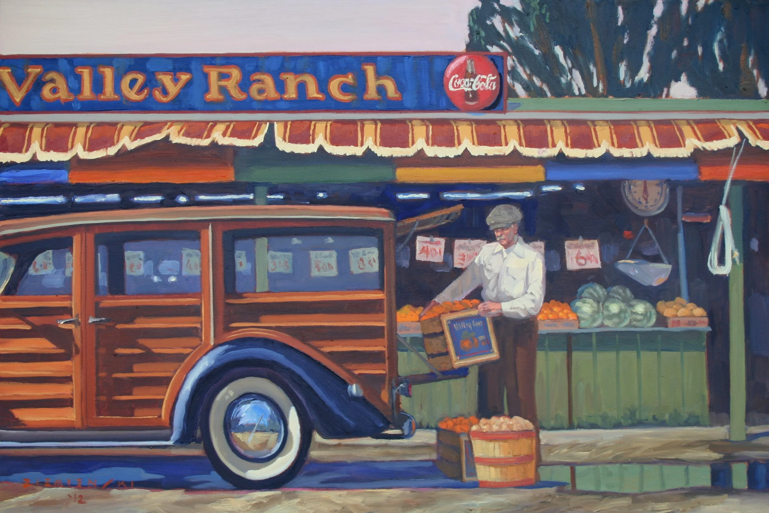 Fruit Stand, 24 x 36 inches, oil