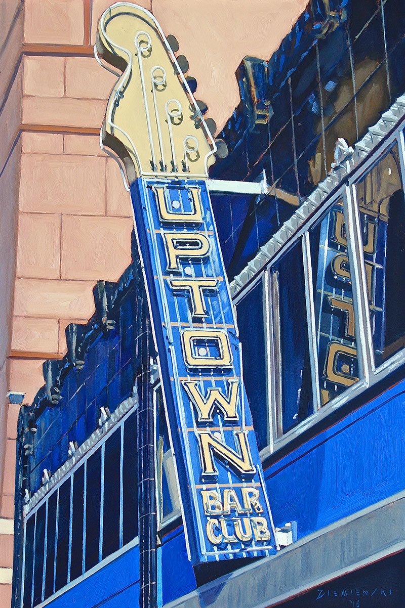 Uptown Bar Club, 30 x 20 inches, oil