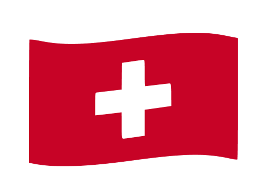 Red flag with a white cross in the center.