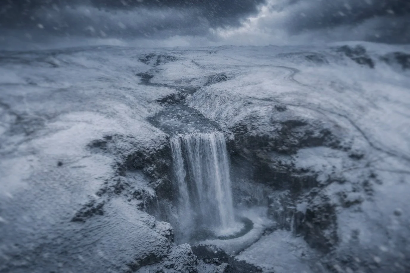 Skógafoss in winter, Iceland