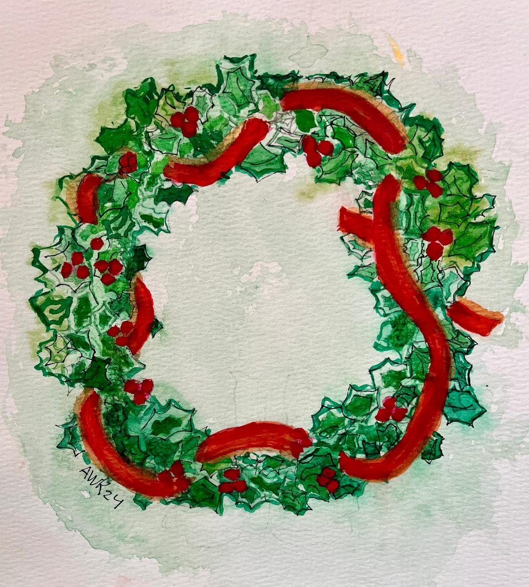 Christmas Holly Wreath