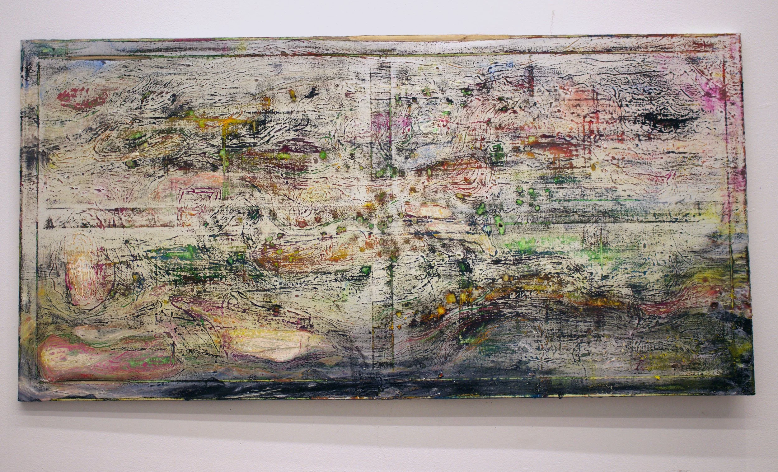 Rough Scrub, 2017, power-sanded oil paint on canvas, 24" x 36"