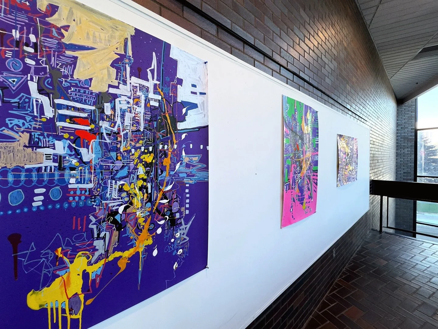 The AEP series is where this next chapter begins.

These works represent my relationship to the Midwest, a place that shaped how I see color, energy, and rhythm. The deep purple paper carries a story about Minneapolis and the culture that moves throu