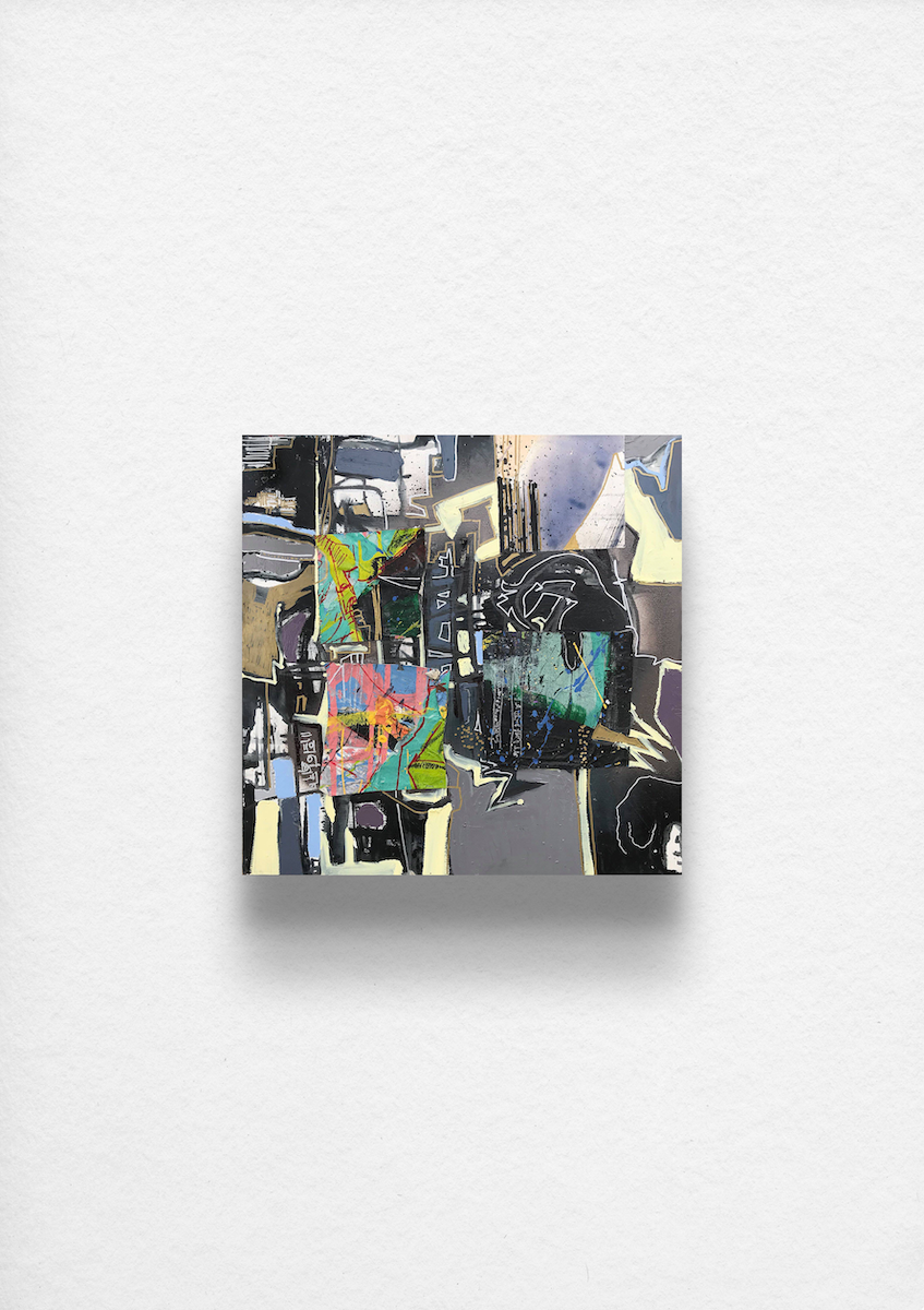 "Anonymity Of The Rain", Mixed Media on Panel, 24”x 24”, 2018