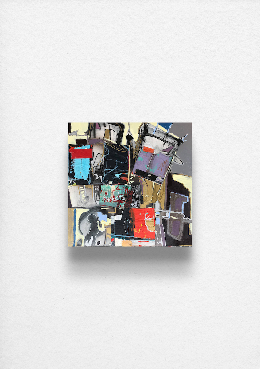 "Transformers And High Top Fades", Mixed Media on Panel, 24”x 24”, 2018