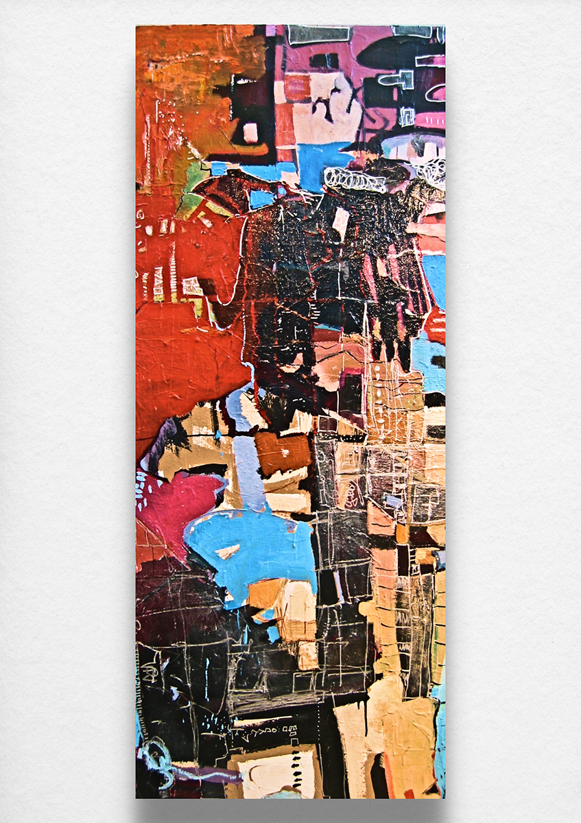 "You Never Stand Alone", Mixed Media on Panel, 32”x 80”, 2008
