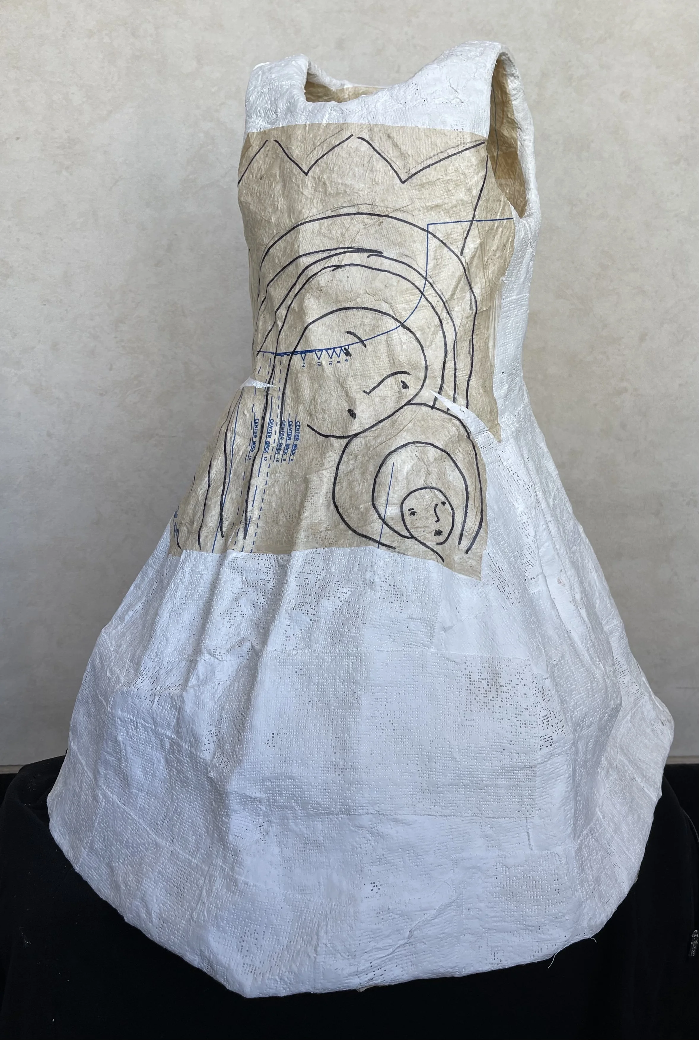 Icon Dress, 2020
Paper mache, fabric, plaster of Paris, Collage
24 x 20 x 20 inches (61 x 51 x 51 cm)