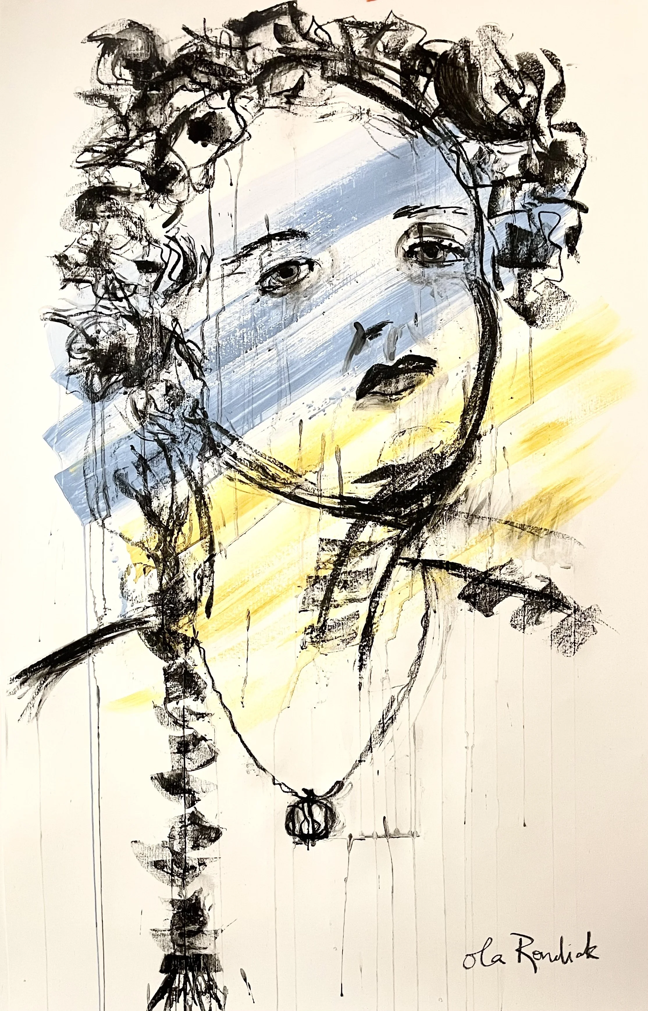 War Woman 33, 2022
Acrylic and charcoal on paper
57 x 36 inches (145 x 91.50 cm)