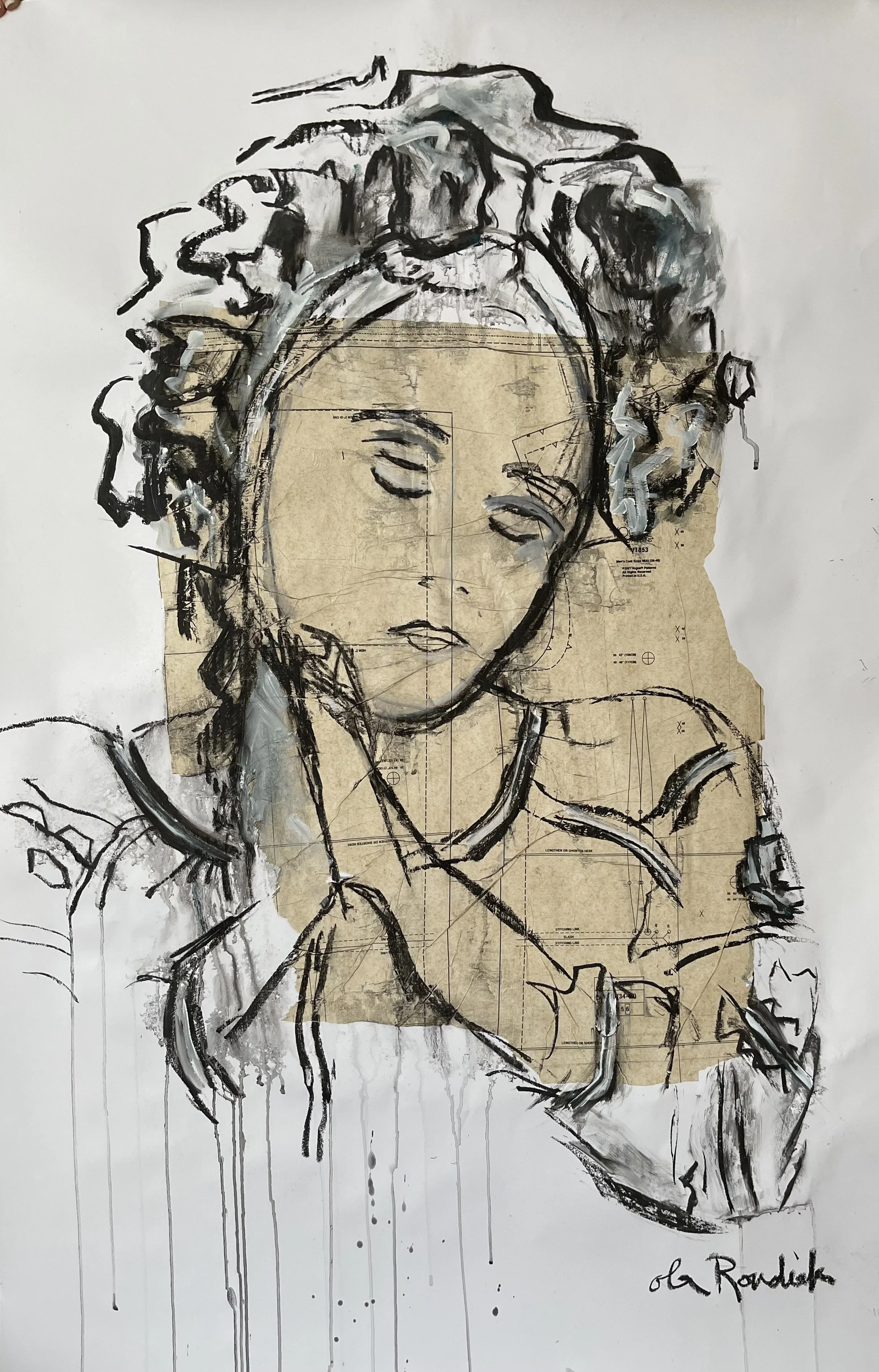 War Woman 22, 2022
Charcoal on paper
55 x 36 inches (140 x 91.50 cm)