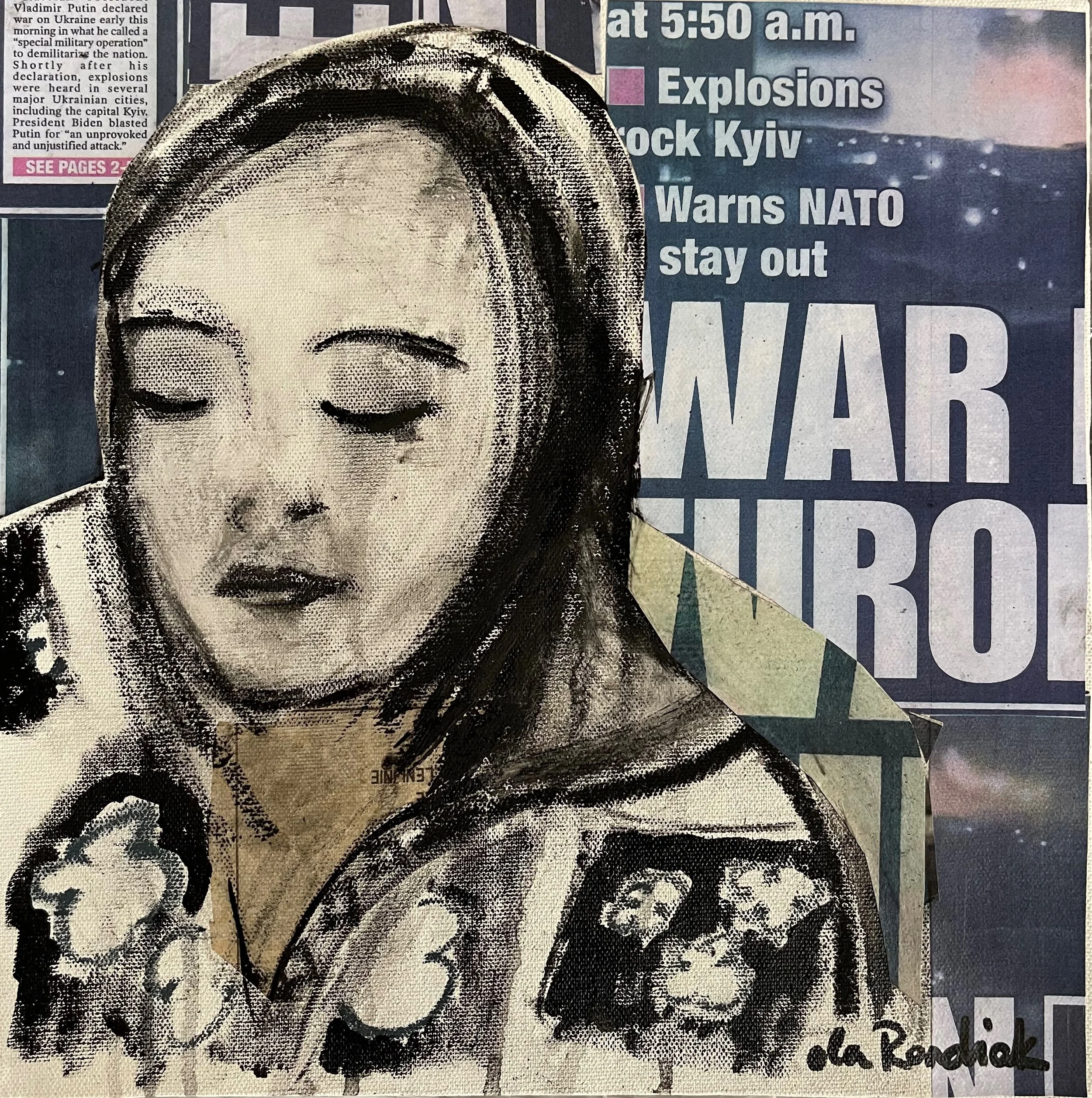 Icon 38, 2021
Acrylic Collage on Canvas 
12 x 12 inches (30.50 x 30.50 cm)