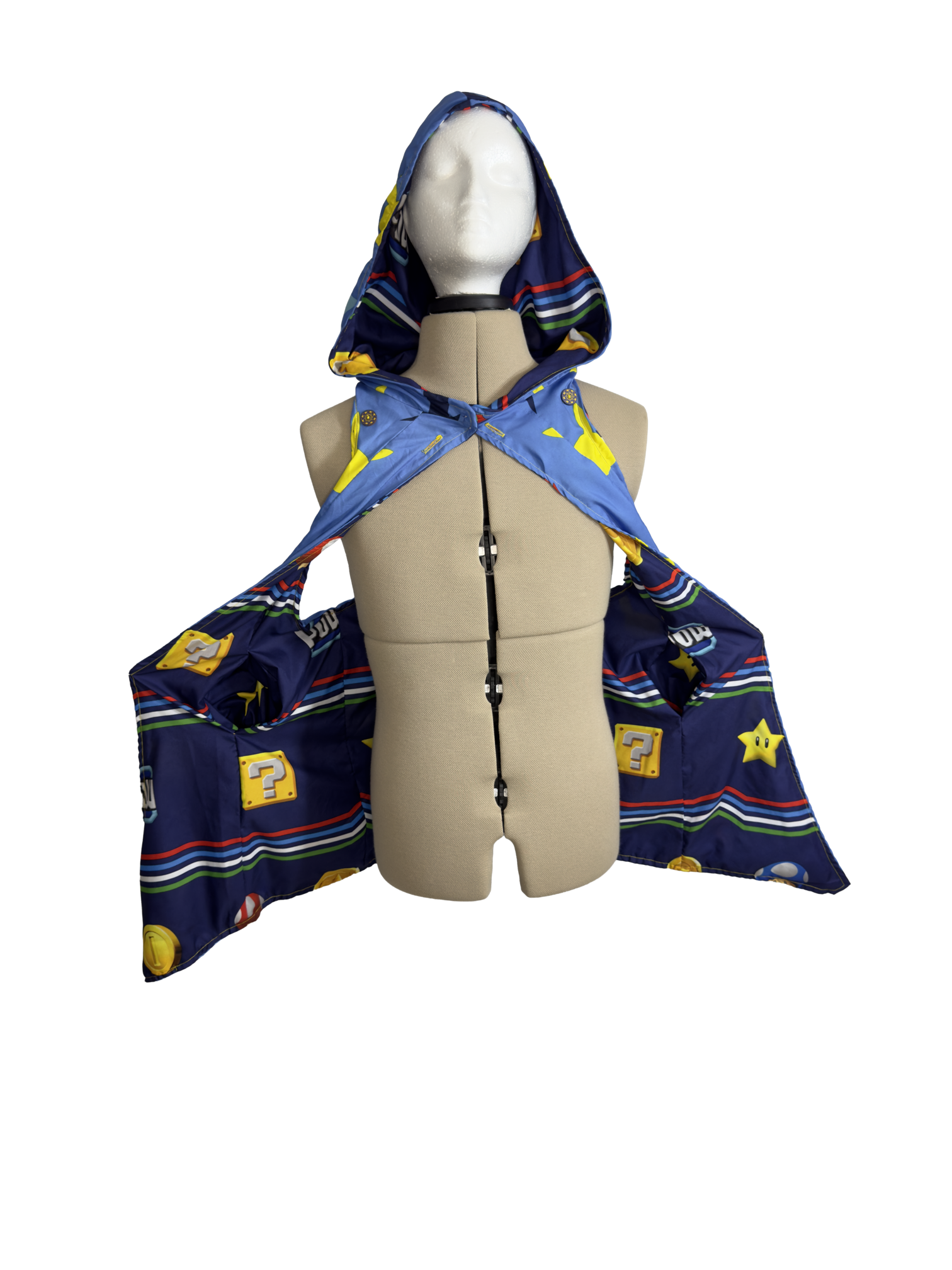 Pixel Power Cowled Cloak (Reversible)