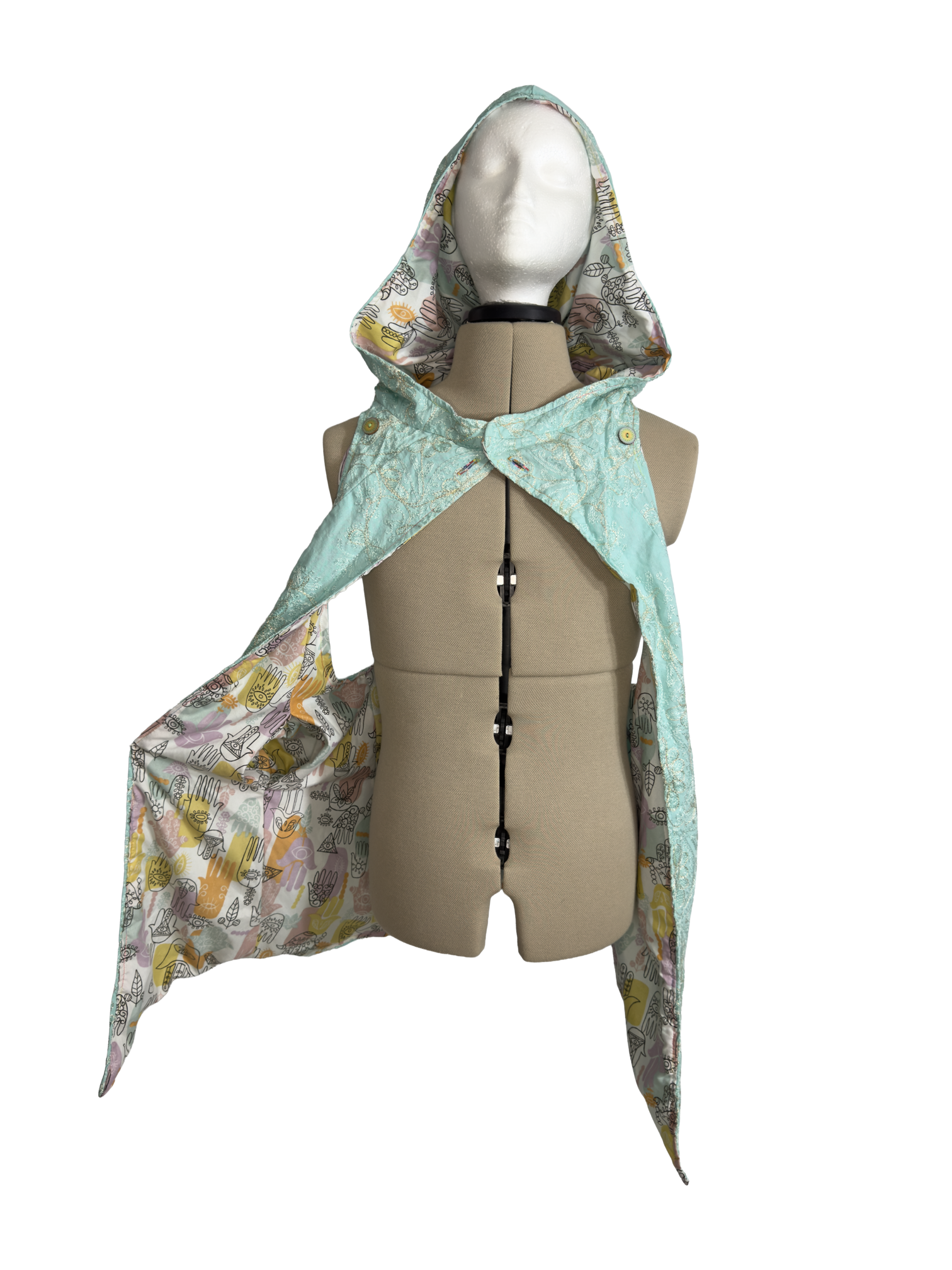 Hamsa Heaven Cowled Cloak (Reversible)