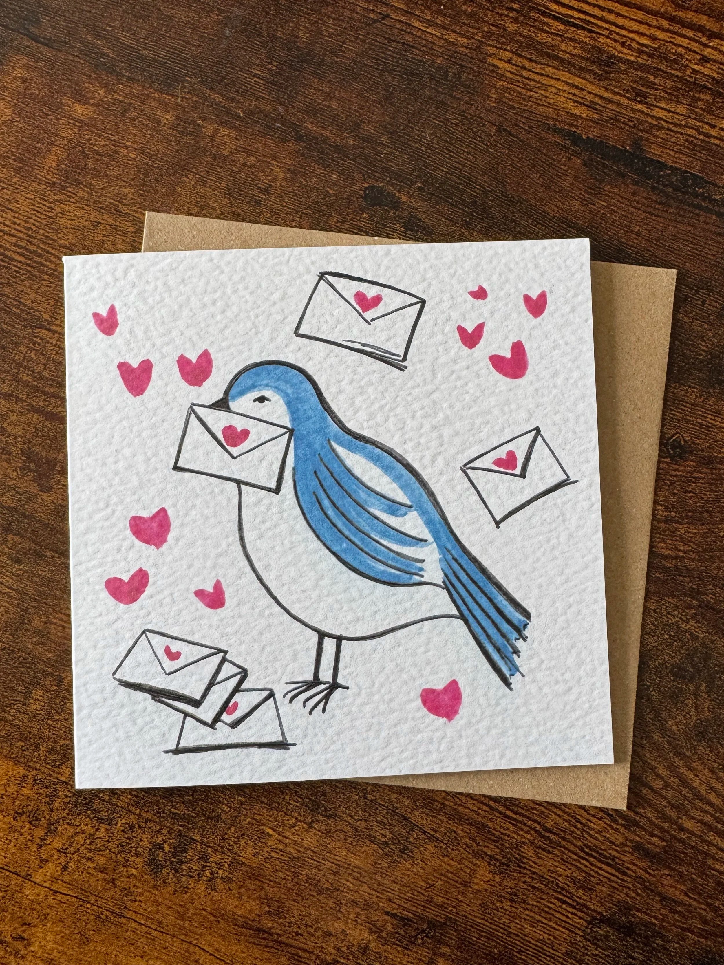 Bird Postie Valentines Card