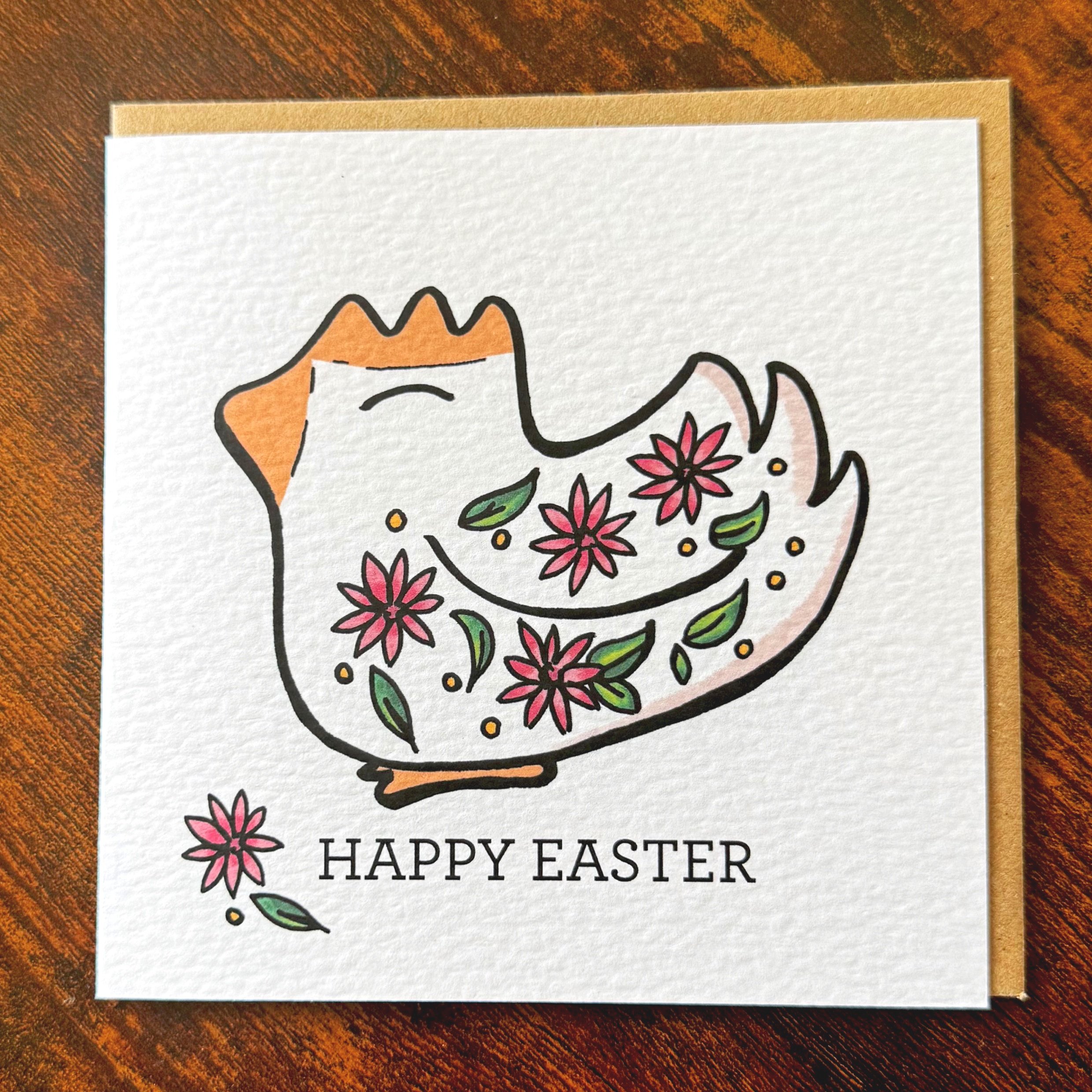 Easter Card - Chick with flowers - Chi Chi by AJL