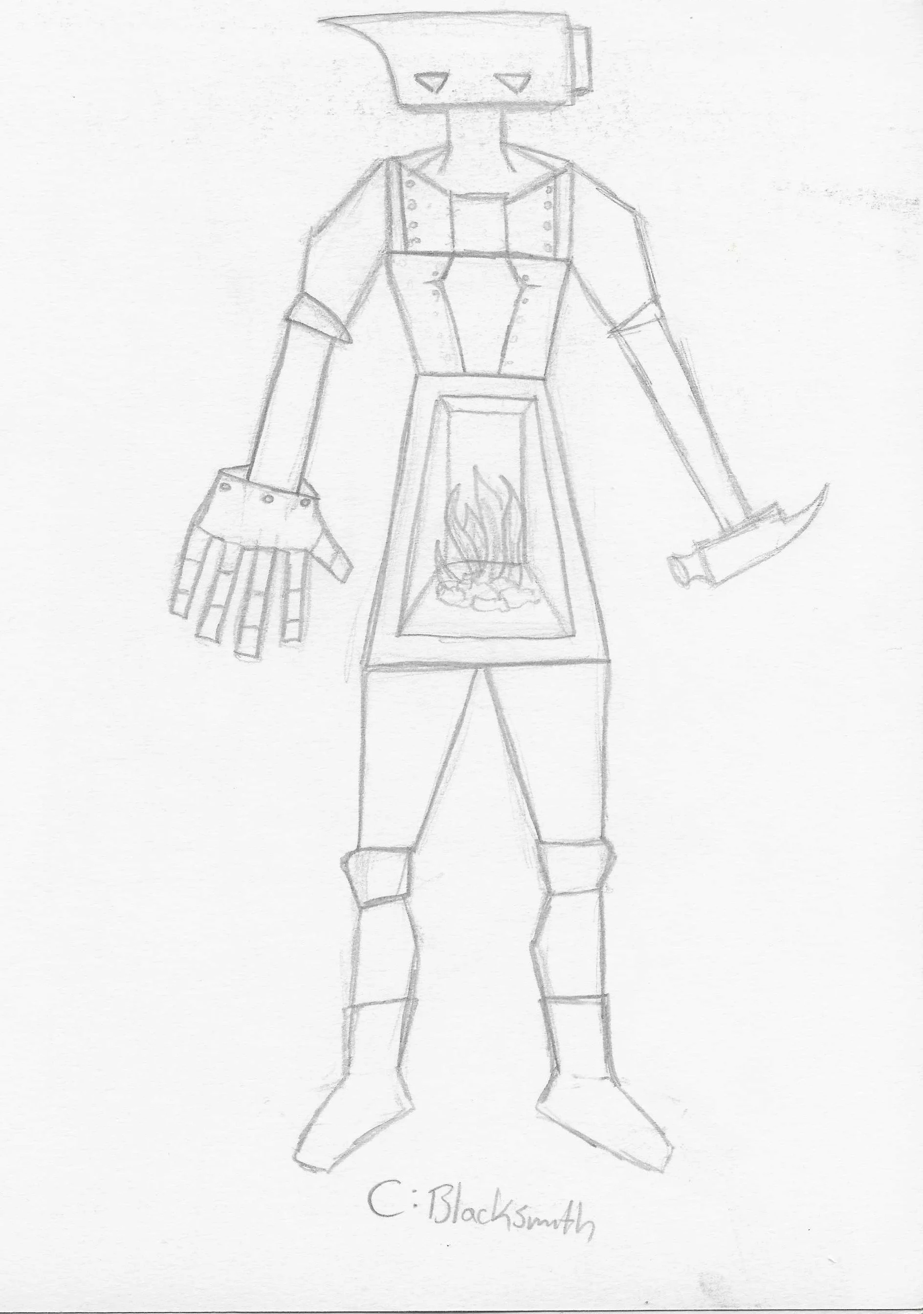 Robot Concept Sketch, Blacksmith