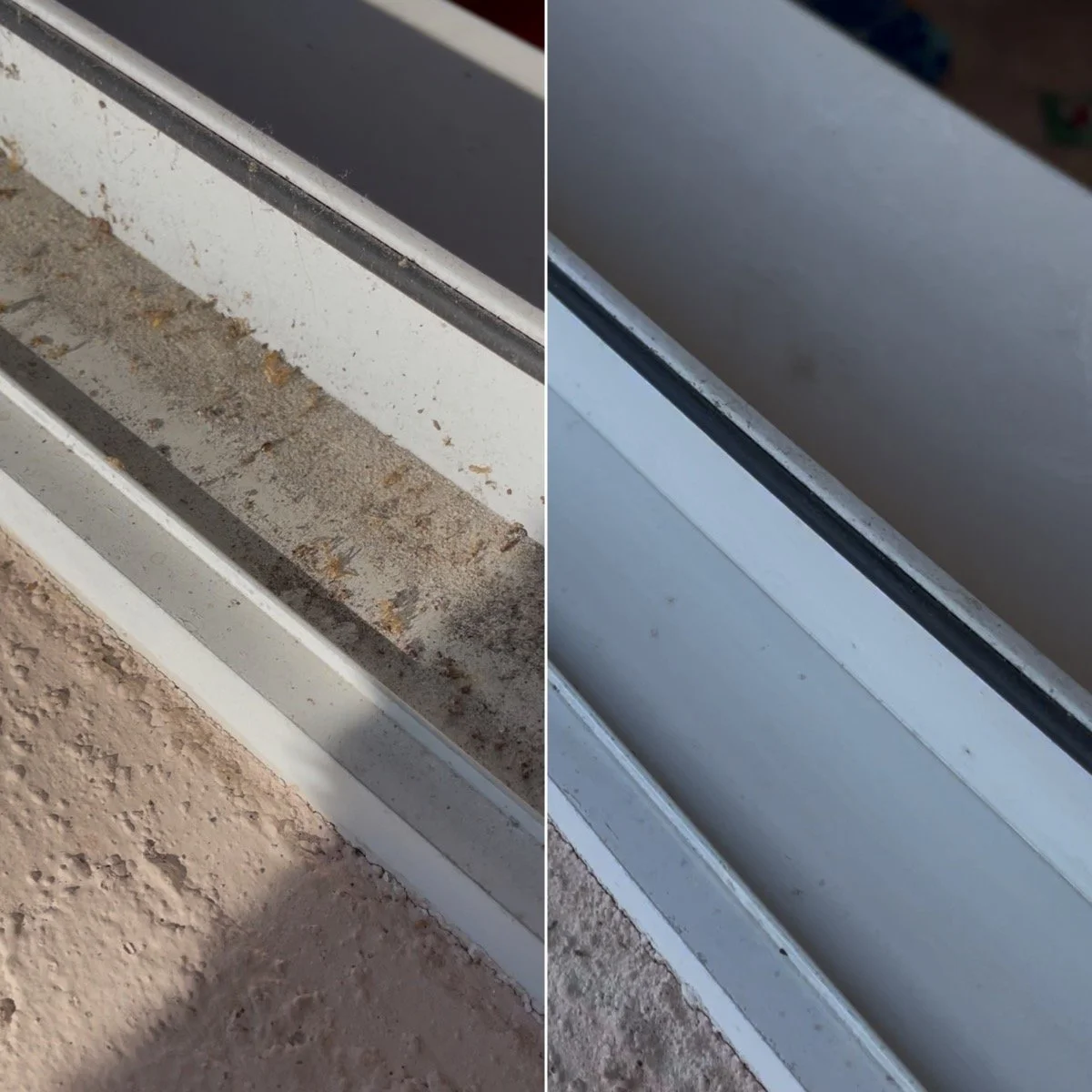 Before/After Track & Sill Cleaning