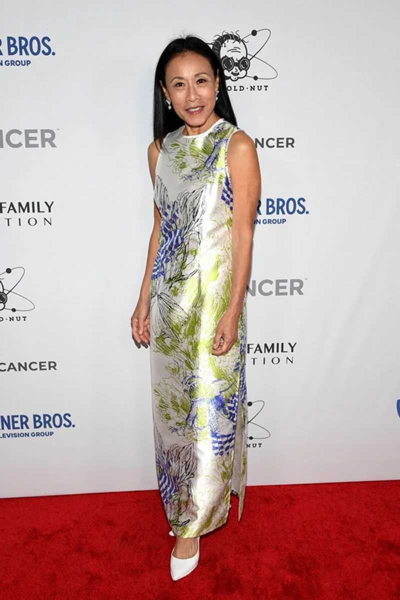 Printed silk gown for gala 