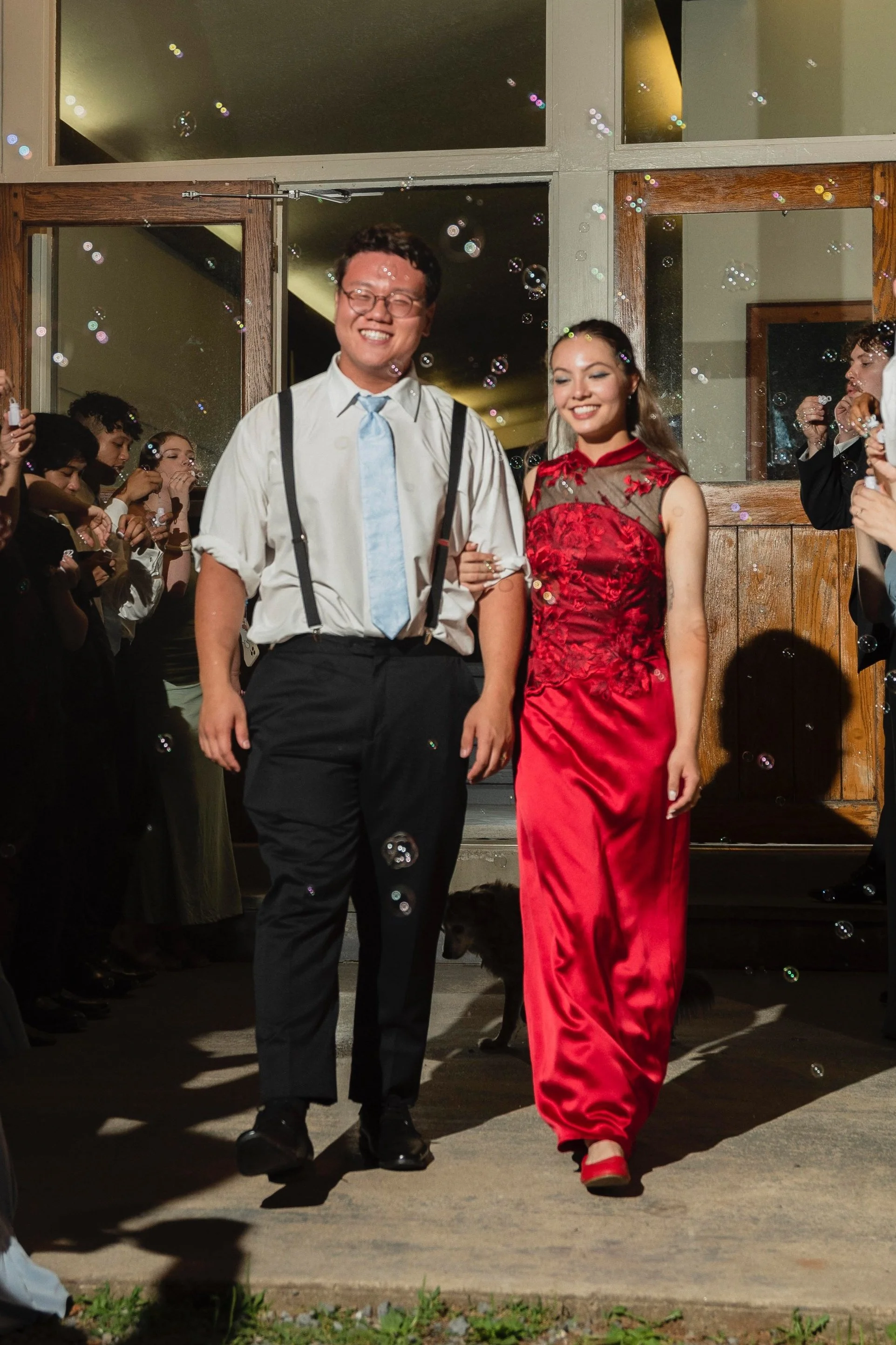 Red qipao gown