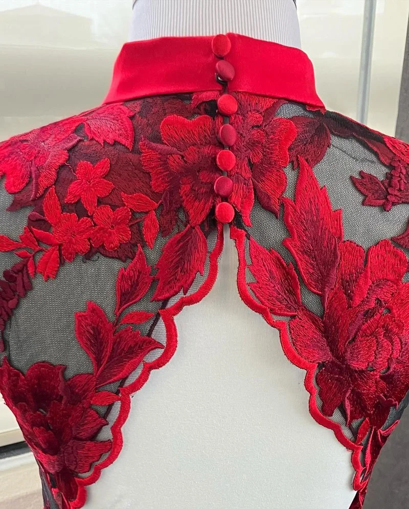 back detail of qipao