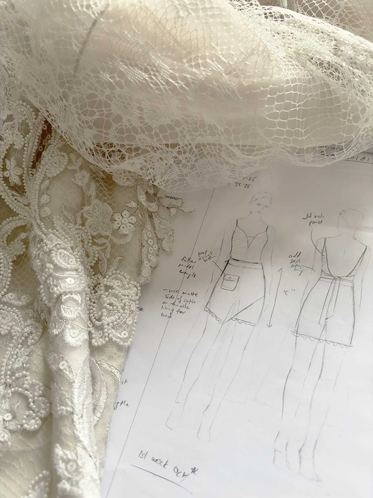 Repurposed Bridal Gown Sketch