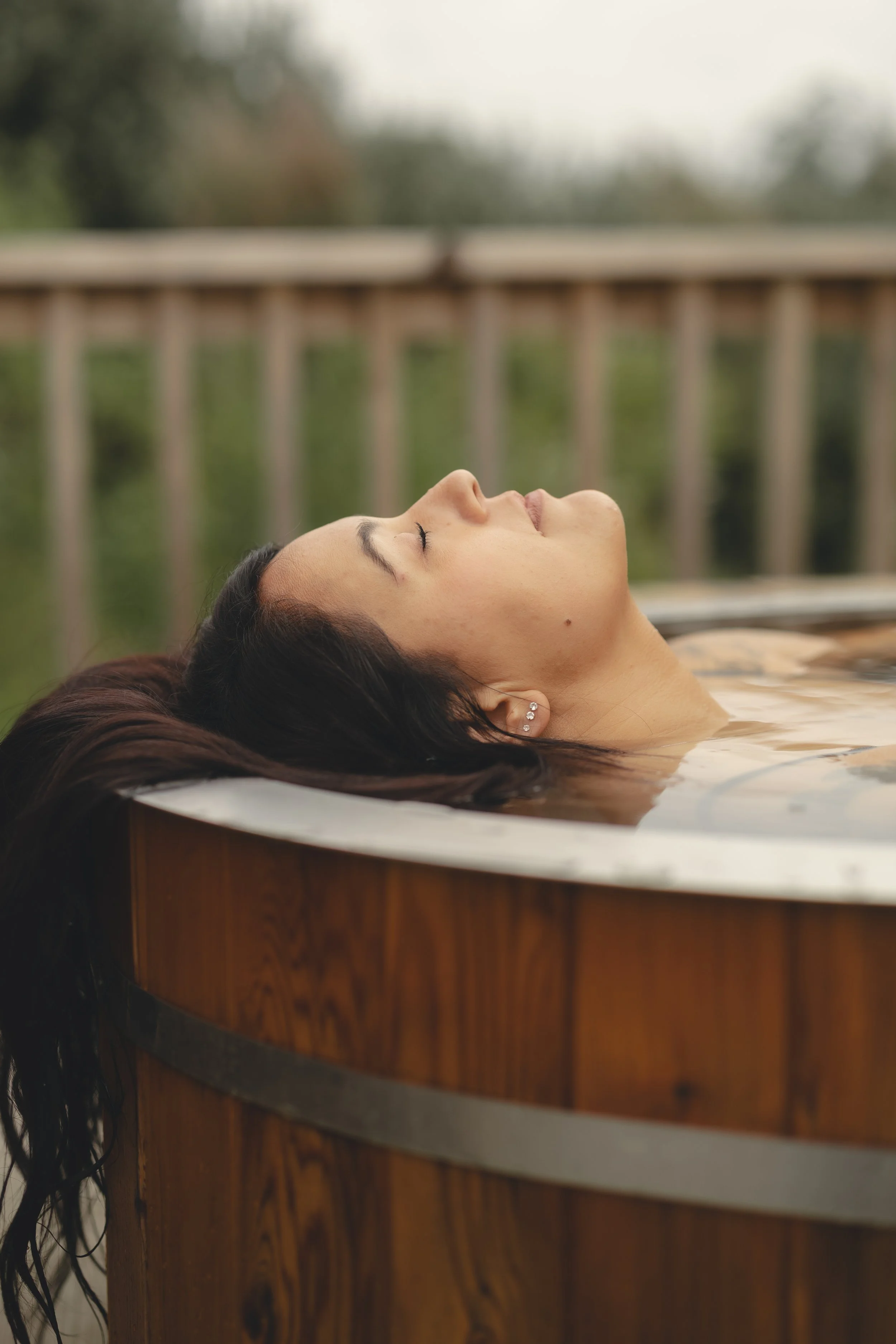 Amy in ice bath. 