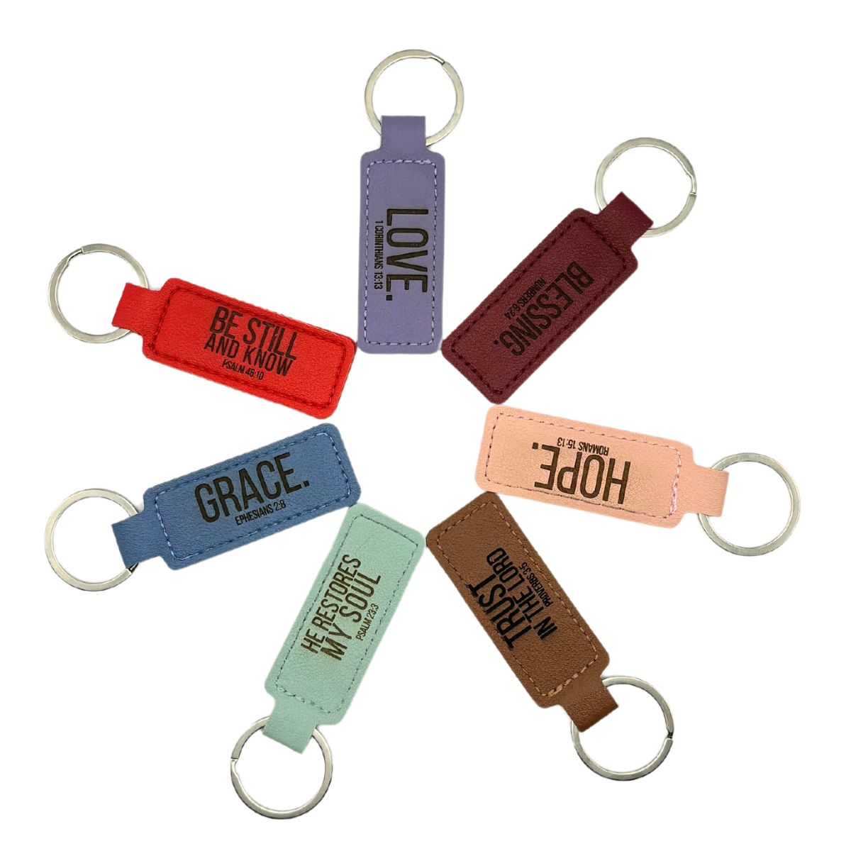 Leather strip keychains in circle.png