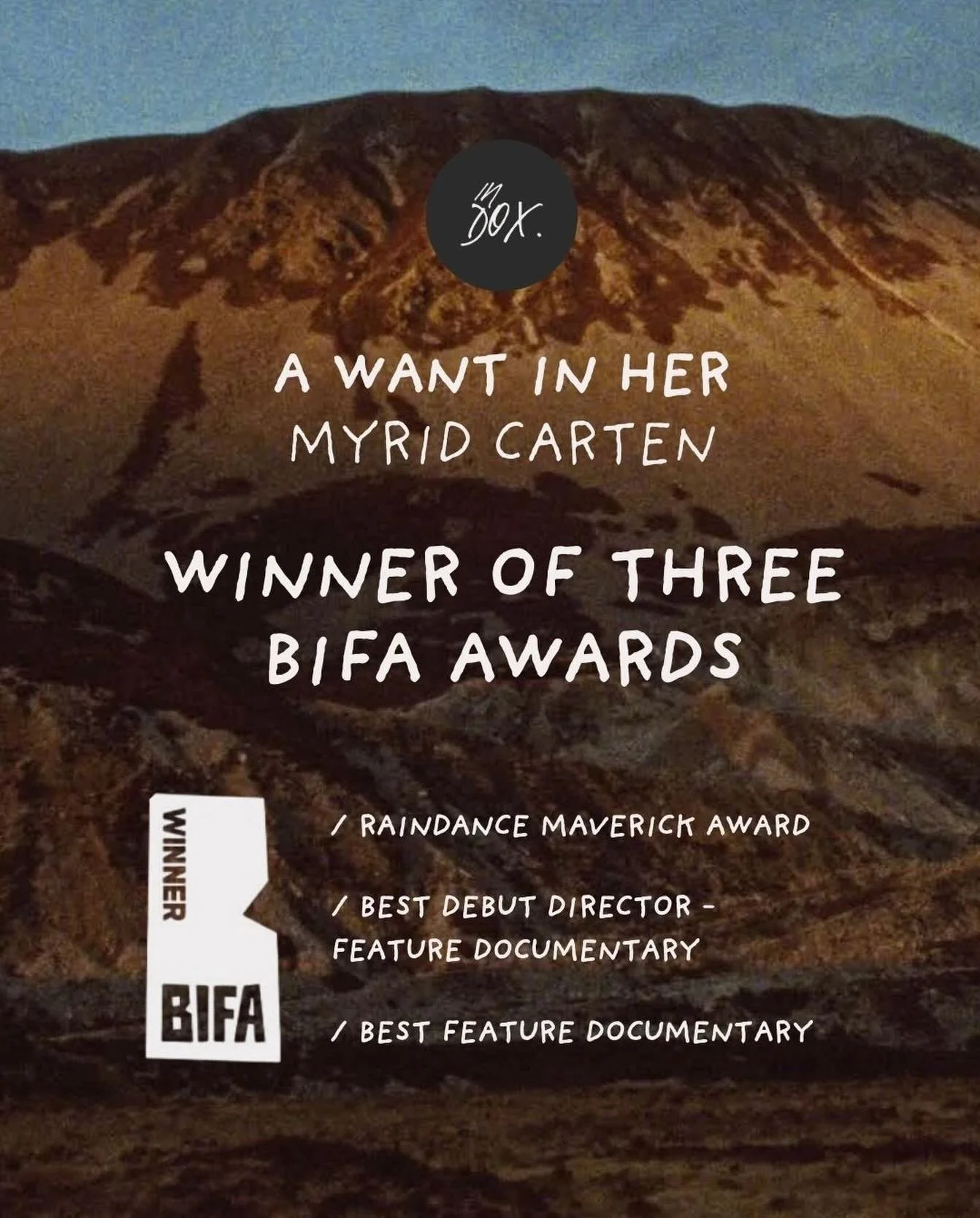 Huge congratulations to the A WANT IN HER team for their three wins at last nights @bifa_film awards!

So well deserved and it&rsquo;s been a real privilege to work on the UK release of the film. It is still available for bookings now so reach out if