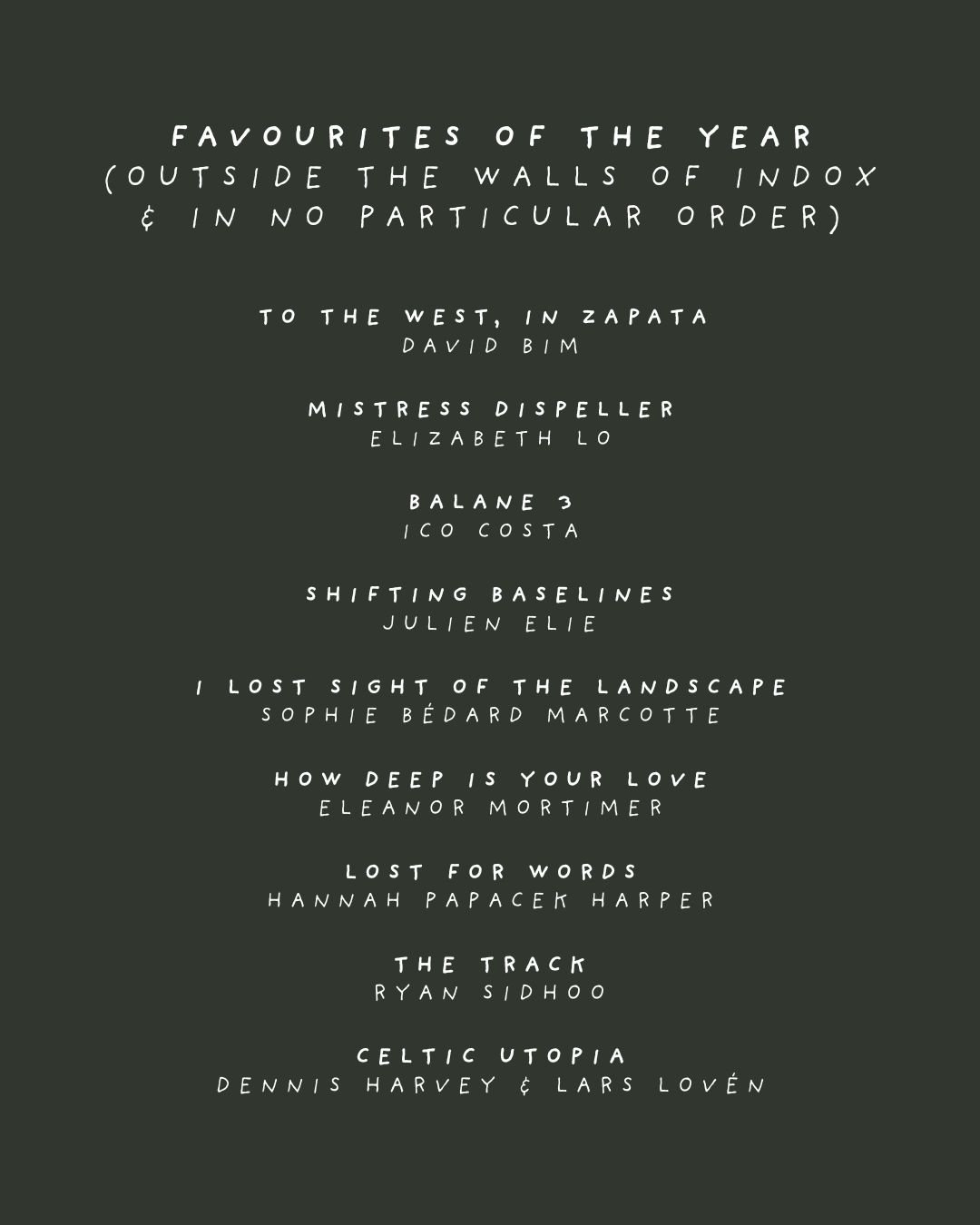 Favourites of the Year (Outside the Walls of INDOX, in No Particular Order)

Once again, 2025 has shown that the world of nonfiction continues to expand, with directors creating bold, exceptional films that inspire and firmly establish nonfiction as 