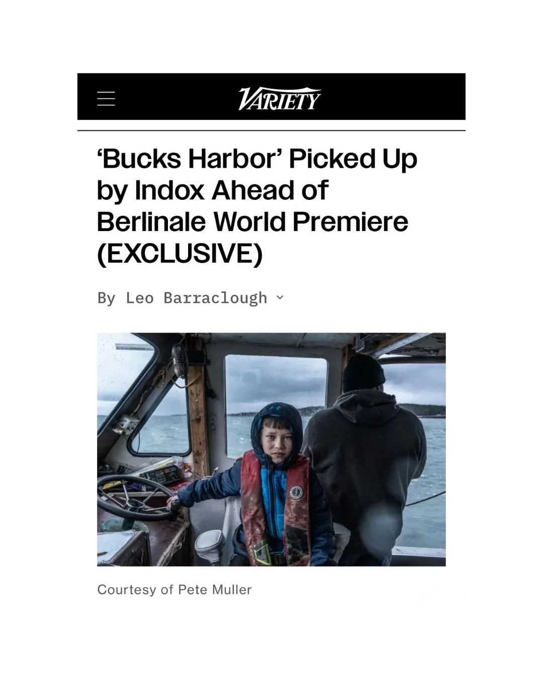 New Titles!

As reported by @variety we are very happy to share that we will be representing a debut title premiering this month at @berlinale in Panorama.

BUCKS HARBOR by @pete_k_muller 

Director Pete Muller writes "Luke offers a very unique 