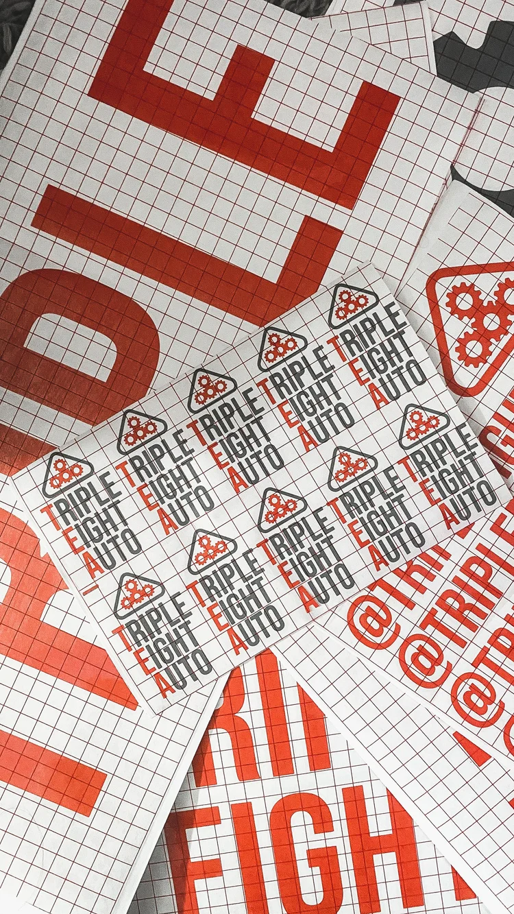 Triple Eight Auto sticker sheet