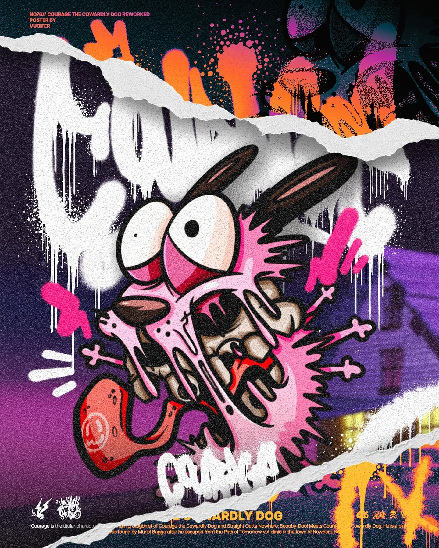 N&ordm;76 // Courage ReWorked
Swipe for procreate process.
&mdash;
Made with procreate and photoshop.
#graphicdesign #art #poster #procreate #graffitiart