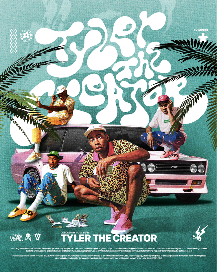 Tyler, the Creator poster with custom lettering