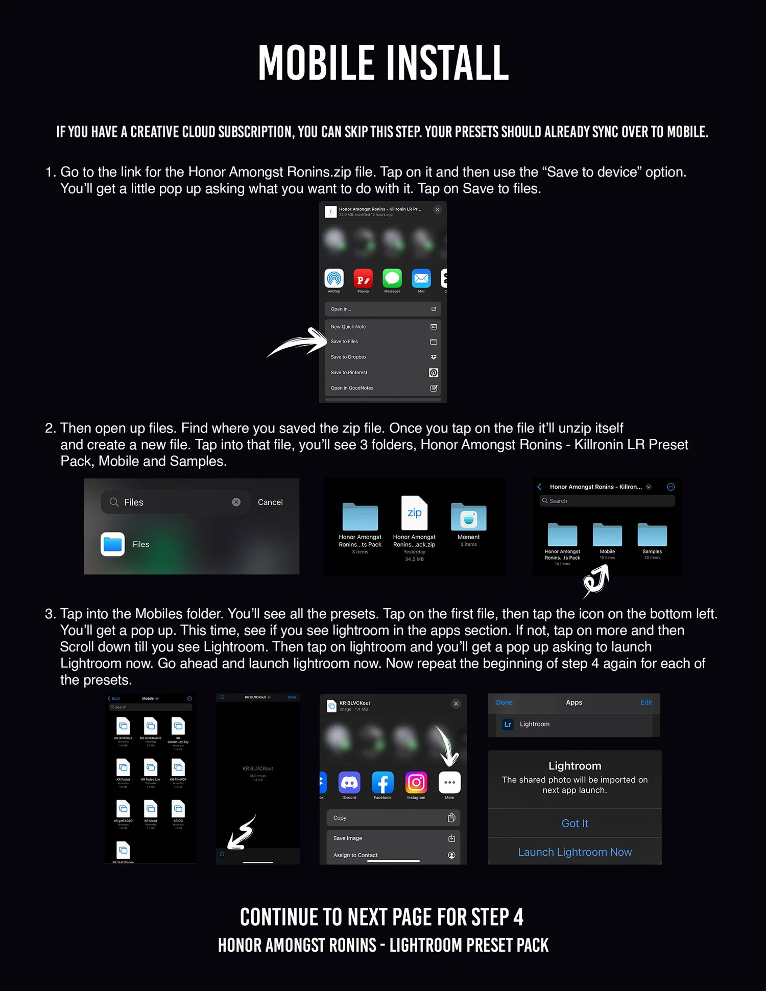 Honor Amongst Ronins, Lightroom preset pack 5