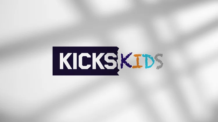 Kicks Kids YouTube series logo with crayon lettering