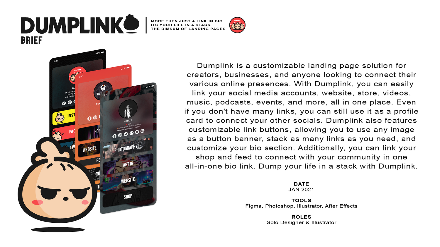 Dumplink, UI & brand design 5